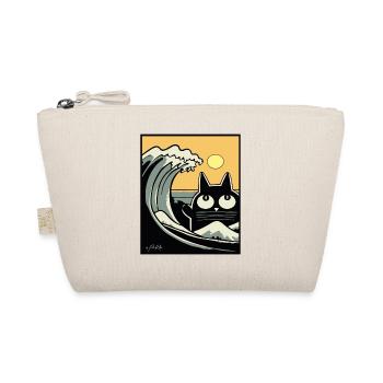Japan Big Wave Kanagawa Beach Retro Cat - Organic Pouch - nature - Front