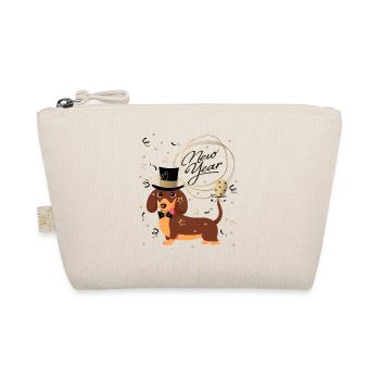 New Year Dachshund, Dachshund, Happy New Year, New Year's Eve - Organic Pouch - nature - Front