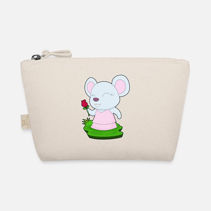 Mouse Rose Flowers Organic Pouch