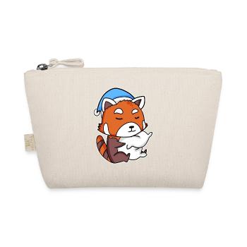 Petit panda occidental avec oreiller et chapeau de nuit - Trousse biologique - nature - Devant