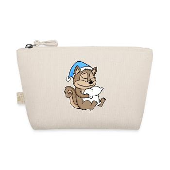 Écureuil avec oreiller et bonnet somnolent - Trousse biologique - nature - Devant