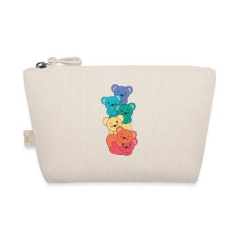 Regenbogen Flag Pride LGBTQ süßer Maus Stapel - Bio-Täschchen - Natur - Vorne