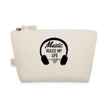 Music rules my life with Headphones Love Music - Bio-Täschchen - Natur - Vorne