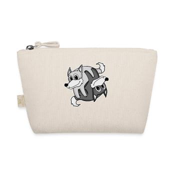 Yin Yang Wolf Wolves - Organic Pouch - nature - Front