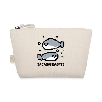 Fish Meme Pixel Couple - Organic Pouch - nature - Front