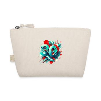 Picto 30 ans rétro vintage rouge bleu turquoise - Trousse biologique - nature - Devant