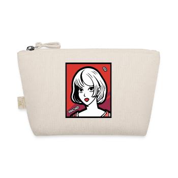 Cartoon Anime Girl, Mouth Open, Astonishment - Organic Pouch - nature - Front