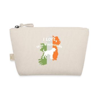 Irish Wolfhound Outline with Flag Motivation - Organic Pouch - nature - Front