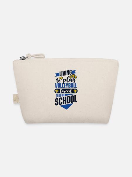 Living To Play Volleyball Forced To Go To School - Bio-Täschchen - Natur - Vorne