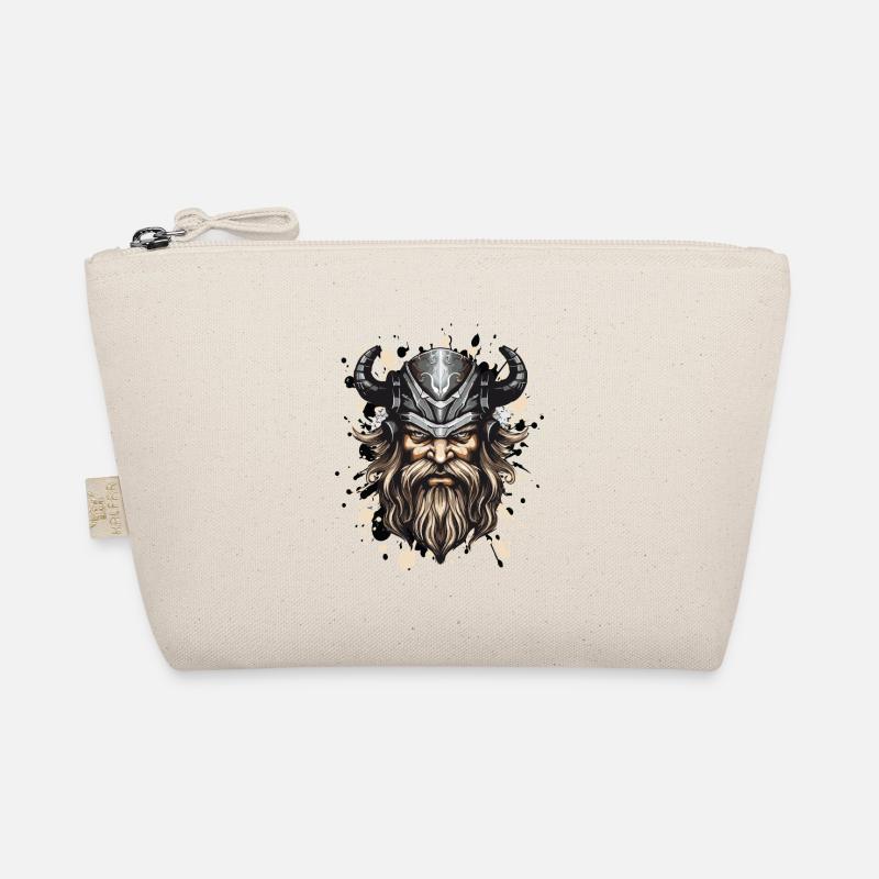 Wikinger Kopf Helm Odin - Bio-Täschchen - Natur