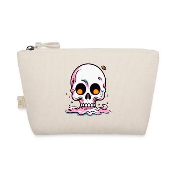Melting Cartoon Skull - Organic Pouch - nature - Front
