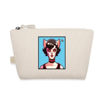 Anime Manga Woman with Cats Girl Ears - Organic Pouch - nature - Front