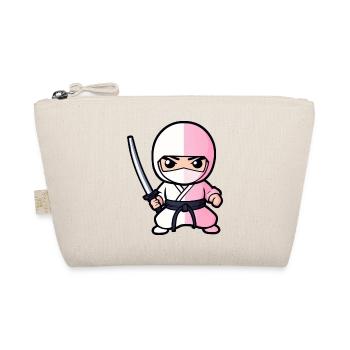 Mignon ninja blanc avec épée katana - Trousse biologique - nature - Devant