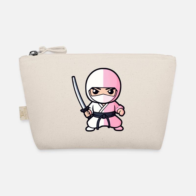 Mignon ninja blanc avec épée katana Trousse biologique