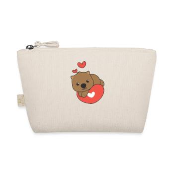 Wombat Valentine's Day Cute Animals Hearts - Organic Pouch - nature - Front