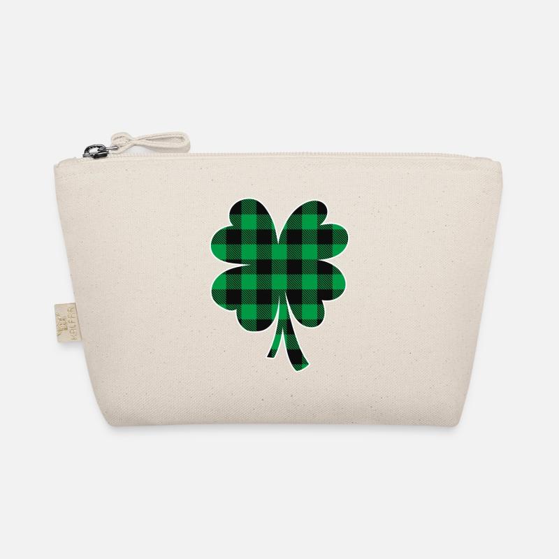 Green Buffalo Plaid Clover Organic Pouch