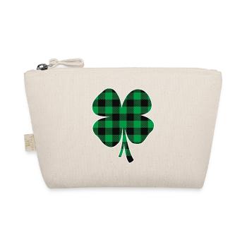 Green Buffalo Plaid Clover - Organic Pouch - nature - Front
