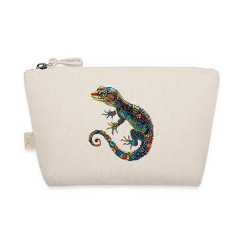 Floral Leopard Gecko Colorful & Ornate - Organic Pouch - nature - Front