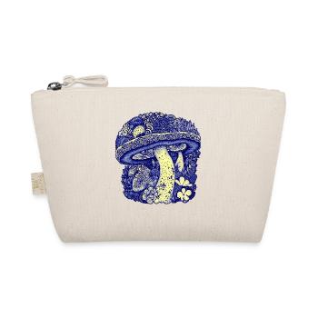 Ornate Blue Mushroom Nature Lover Floral - Organic Pouch - nature - Front