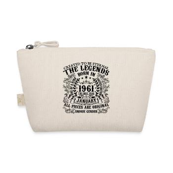 Birthday 1961 January 1961 born in January 1961 - Organic Pouch - nature - Front
