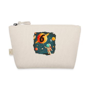 Astronaut Boy 6th Birthday Colorful Universe - Organic Pouch - nature - Front