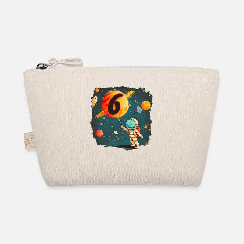Astronaut Boy 6th Birthday Colorful Universe Organic Pouch