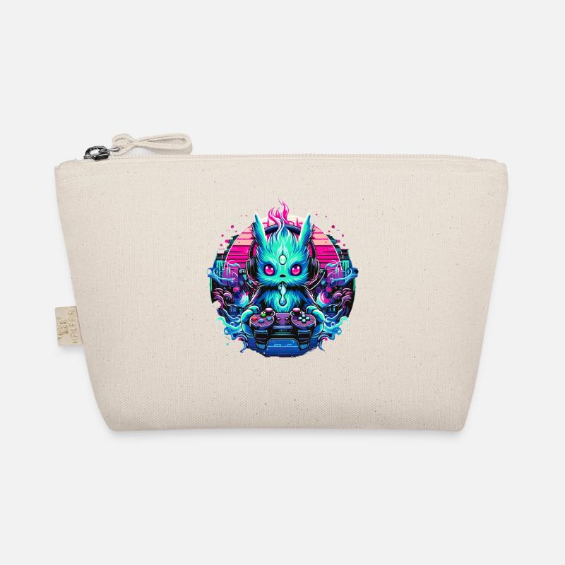 Synthwave Zocker Gaming Alien - Bio-Täschchen - Natur