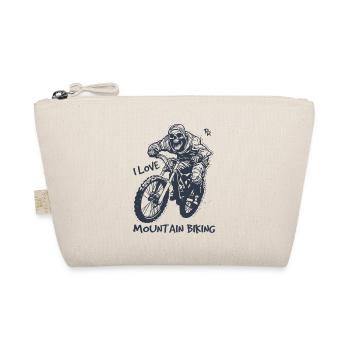 Cycling skeleton, I love mountain biking - Organic Pouch - nature - Front