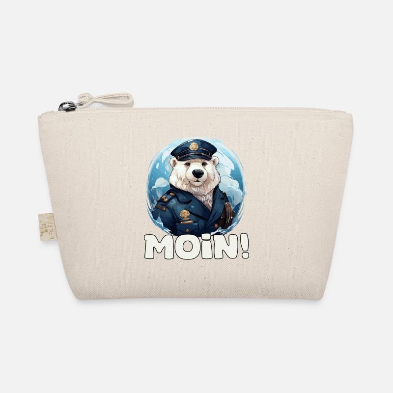 Drôle de capitaine d’ours polaire de chien de mer avec dire Moin Trousse biologique