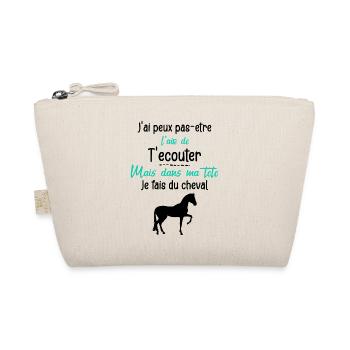Cheval Humour Dans Ma Tête Cadeau équitation - Trousse biologique - nature - Devant
