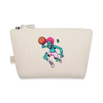 Cartoon of a funny zombie basketball player - Organic Pouch - nature - Front