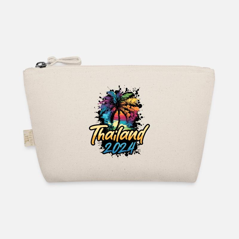 Thailand 2024 Palm Trees Multicolored Organic Pouch