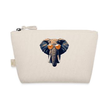 Cooler Elefant mit Sonnenbrille – Lässiges - Bio-Täschchen - Natur - Vorne