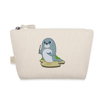 Seal Teacher Book School - Organic Pouch - nature - Front
