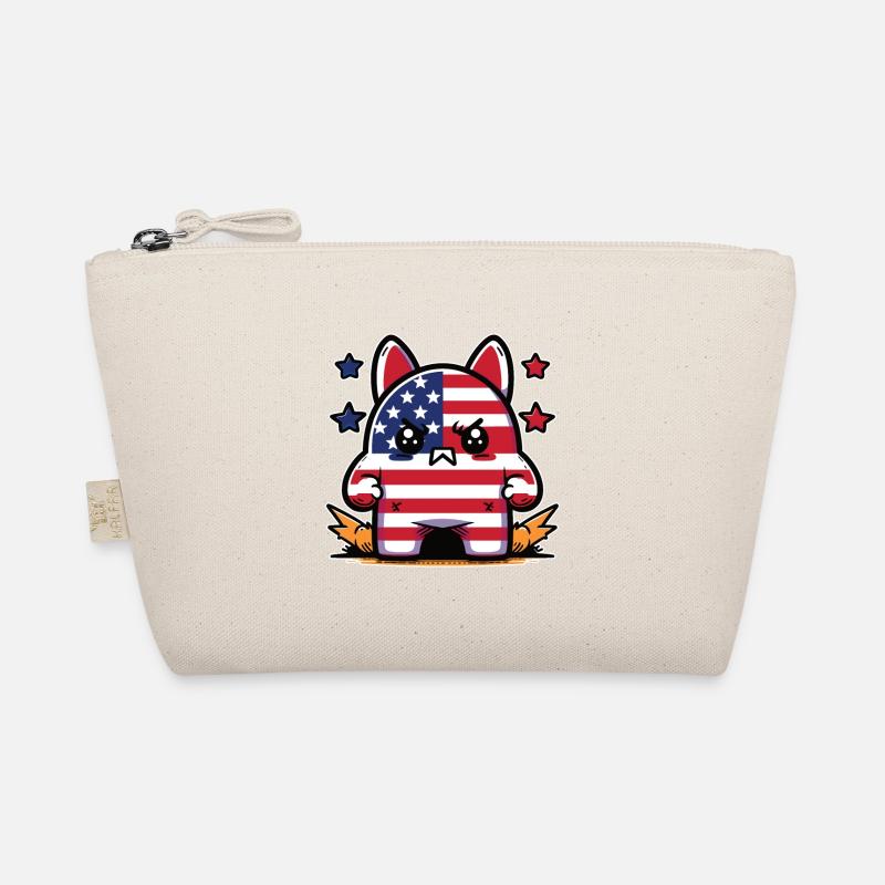 Angry rabbit coloured as American flag Organic Pouch