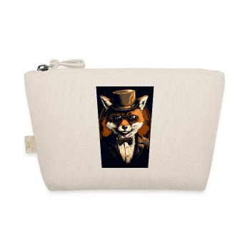 Fuchs mit Hut und Brille - Bio-Täschchen - Natur - Vorne