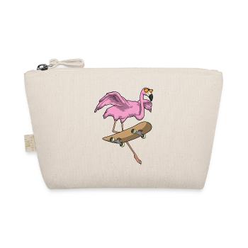 Flamingo Skater Skateboard Sport - Bio-Täschchen - Natur - Vorne