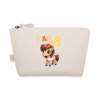 I'm 8 years old Horses Horse 8th birthday - Organic Pouch - nature - Front