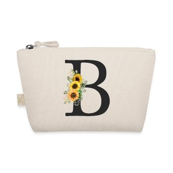 B Monogramm Sonnenblumen - Bio-Täschchen - Natur - Vorne