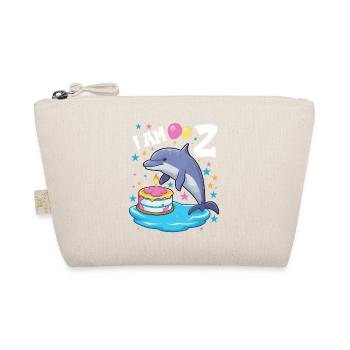 I am 2 years old Dolphins Dolphin 2nd birthday - Organic Pouch - nature - Front
