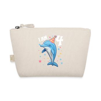 I'm 4 Years Old Dolphins Dolphin 4th Birthday - Organic Pouch - nature - Front