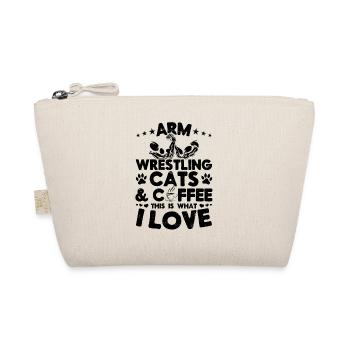 Arm Wrestling Cats Coffee This Is What I Love - Ar - Organic Pouch - nature - Front