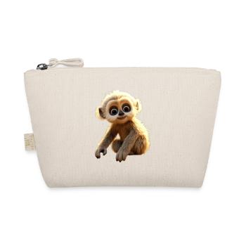 Gibbon Affen Baby Monkey Kleine Gibbons Süßer Affe - Bio-Täschchen - Natur - Vorne