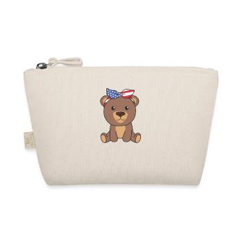 4th of July american bear for kids usa cute animal - Bio-Täschchen - Natur - Vorne