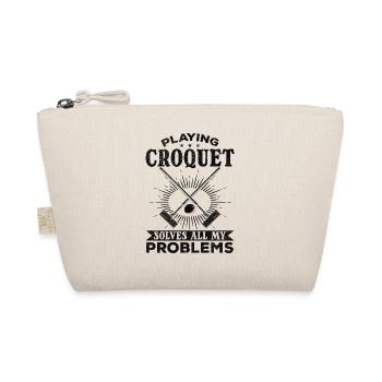 Playing Croquet solves all my problems Funny Croqu - Organic Pouch - nature - Front