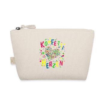 Konfetti im Herzen für Karneval oder Fasching - Bio-Täschchen - Natur - Vorne