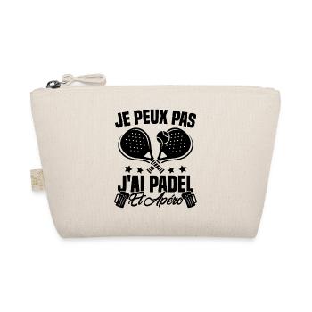 I can't I have padel and aperitif Padeliste Gift - Organic Pouch - nature - Front