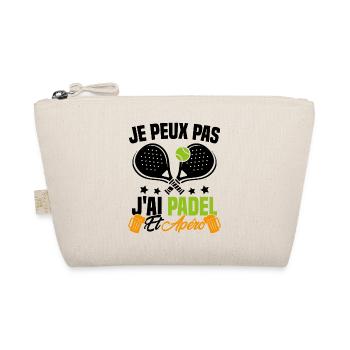 I can't I have padel and aperitif Padeliste Gift - Organic Pouch - nature - Front