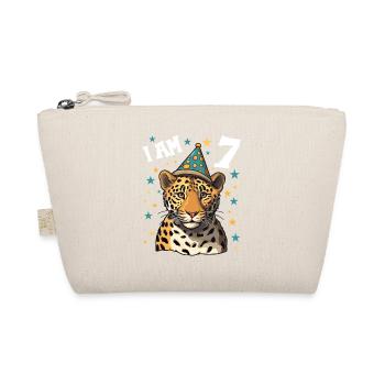 Ich bin 7 Jahre alt Leoparde Leopard 7. Geburtstag - Bio-Täschchen - Natur - Vorne