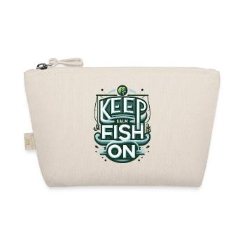 Entspannendes "Keep calm and fishing on"-Angler-Design - Bio-Täschchen - Natur - Vorne